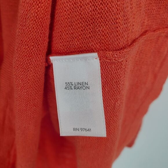 J. Jill Linen Blend Sweater Orange XL - Picture 4 of 5
